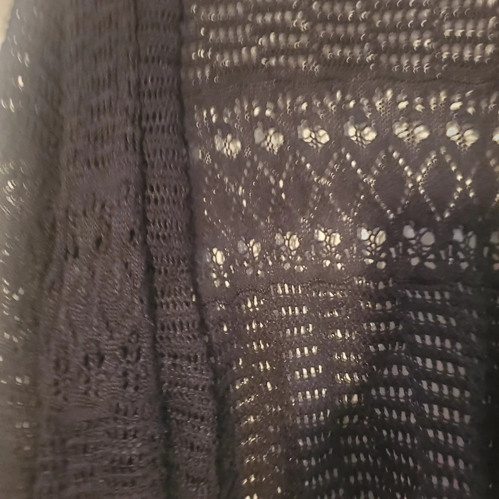 JM Collection crochet cardigan, 3/4 sleeves, size large - Picture 3 of 5